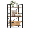 4-Tier Bookshelf with Metal Frame and Wooden Storage Racks for Study-Rustic Brown