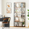 6-Tier Bookshelf Modern Geometric Bookcase with Heavy-duty Metal Frame and Anti-tipping Kits-Rustic