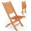 Indonesia Teak Wood Patio Folding Dining Chair with Slatted Seat