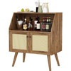 Mid-Century Modern Buffet Cabinet Sideboard Table in Walnut Wood Finish