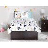 Twin XL Platform Bed Frame with 2 Storage Drawers in Espresso