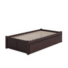 Twin XL Platform Bed Frame with 2 Storage Drawers in Espresso