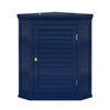 Navy Wall Mounted Corner 1-Door Louvered Bathroom Wall Cabinet