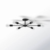 Mid-Century Modern 6-Light Semi Flush Mount Sputnik Ceiling Light in Black