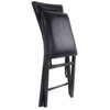 Set of 2 - Modern Black Metal Folding Dining Chairs with PU Leather Seat Cushion
