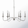 30-inch Classic 6-Light Dimmable Chandelier in Polished Nickel Finish