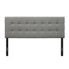 Queen Modern Classic Style Button-Tufted Headboard in Grey Upholstered Fabric