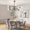 Black 33-inch Modern 12-Light Dimmable Sputnik Chandelier Lamp