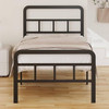 Twin Heavy Duty Metal Bed Frame with Headboard and Footboard in Black