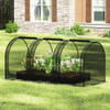 Tunnel Crop Cage Large Portable Plant Protection Tent with 3 Roll-up Zippered Doors