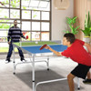 Foldable Ping Pong Table Game Set Mini Table Tennis Table with Adjustable Height-Blue & Green