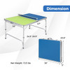 Foldable Ping Pong Table Game Set Mini Table Tennis Table with Adjustable Height-Blue & Green