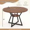 47" Round Dining Table for 4 with Storage Shelf-Brown