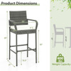 All Weather PE Rattan Bar Chairs Set of 4 with Armrests and Seat Cushions for Porch Backyard