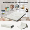Portable Tri-fold Memory Foam Floor Mattress Topper Portable with Carrying Bag-M
