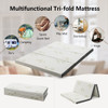 Portable Tri-fold Memory Foam Floor Mattress Topper Portable with Carrying Bag-M