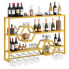 Wall Mounted Wine Rack 47" Large Floating Bar Shelves-Gold