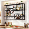 Wall Mounted Wine Rack 47" Large Floating Bar Shelves-Gold