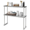 36 x 12 Inch Kitchen Stainless Steel Overshelf with Adjustable Lower Shelf