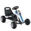 4-Wheel Ride On Toy Pedal Go Kart for Kids with Steering Wheel and Safe Handbrake-White