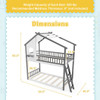 Twin over Twin House Bunk Bed with Roof and Guardrails for Kids-White & Gray