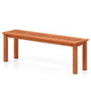 47 Inch Patio Wood Bench with Slatted Seat 2-Person