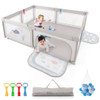 Large Baby Playpen with Pull Rings Ocean Balls and Cute Pattern-Penguin