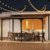 Wall-Mounted Patio Gazebo Large Outdoor Hardtop Pergola with Sloped Polycarbonate Roof-Black
