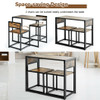 3 Pieces Dining Set Compact Table and 2 Chair with Metal Frame for Small Space-Oak