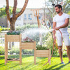 3-Tier Wooden Raised Garden Bed with Open Storage Shelf-Natural