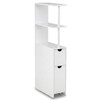 Slim Storage Freestanding Bathroom Cabinet with Open Shelves-White