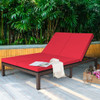 2-Person Patio Rattan Lounge Chair with Adjustable Backrest-White