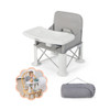 Portable Baby Booster Seat with Straps and Double Tray-Gray