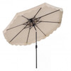 10 Feet Patio Umbrella with Push Button Tilt and Crank-Coffee