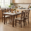 Dining Chairs Set of 2 with Backrests and Rubber Wood Frames-Brown