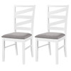 Dining Chairs Set of 2 with Backrests and Rubber Wood Frames-Brown