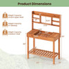 Wooden Potting Bench Table  61" Garden Planting Workstation with 3-Tier Open Shelf-Brown