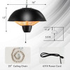 1500W Electric Patio Heater with IPX4 Waterproof