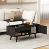 Lift Top Coffee Table with Storage and Hidden Compartment-Natural