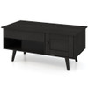 Lift Top Coffee Table with Storage and Hidden Compartment-Natural