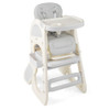 Convertible Baby High Chair with Double-layer Tray and Adjustable Backrest-Pink