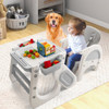 Convertible Baby High Chair with Double-layer Tray and Adjustable Backrest-Pink