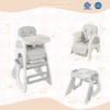 Convertible Baby High Chair with Double-layer Tray and Adjustable Backrest-Pink