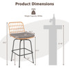 Patio Swivel Barstools Set of 2 with Soft Seat Cushions-Gray