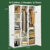 Foldable Armoire Wardrobe Closet with 10 Cubes