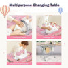 Baby Changing Table with Safety Belt and 4-side Defence-Gray