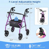 Rollator Walker with Seat and Height Adjustable Handles-Purple