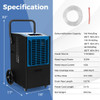 140 Pints Commercial Dehumidifier Crawl Space Dehumidifier with Pump and Drain Hose-White