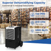 140 Pints Commercial Dehumidifier Crawl Space Dehumidifier with Pump and Drain Hose-White