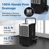 140 Pints Commercial Dehumidifier Crawl Space Dehumidifier with Pump and Drain Hose-White
